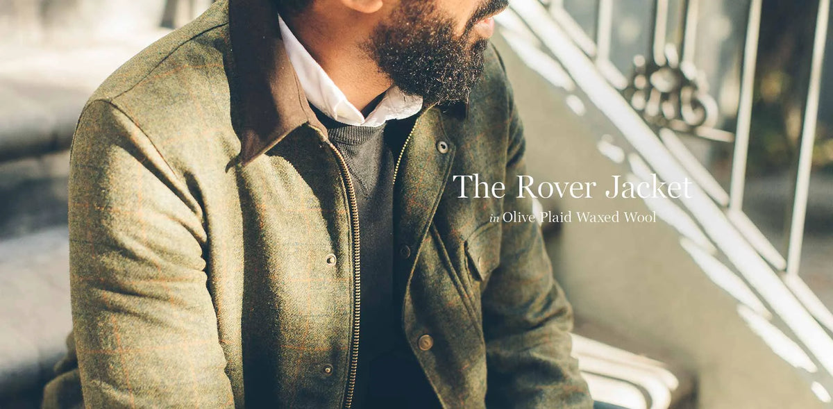 The Rover Jacket in Olive Plaid Waxed Wool