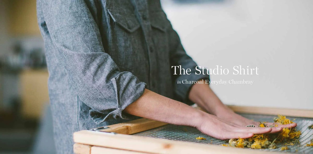 The Studio Shirt in Charcoal Everyday Chambray