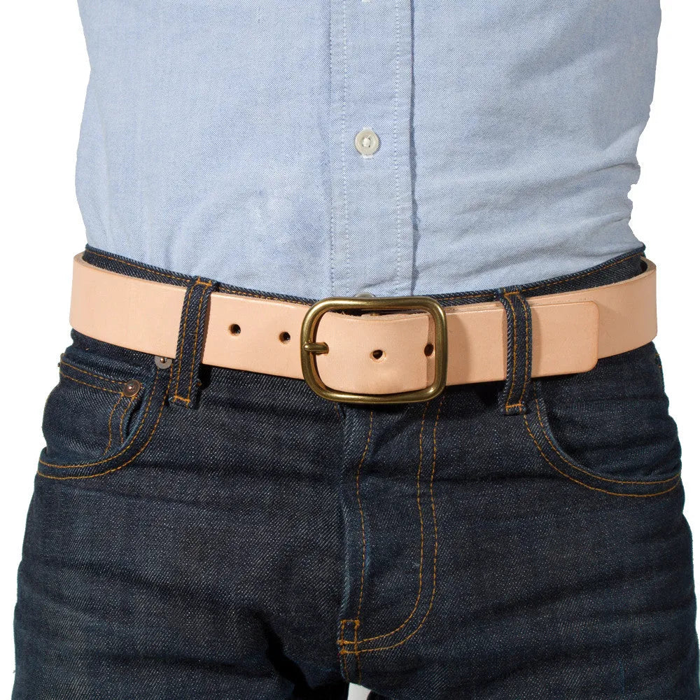 Natural Brass Buckle Belt - 1.5