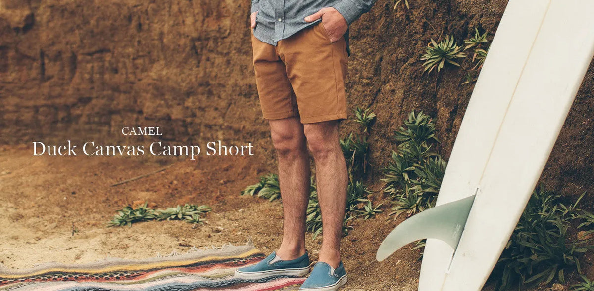 Camel Duck Canvas Camp Shorts