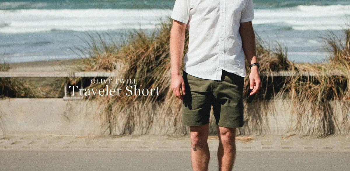 Traveler Shorts in Olive Twill