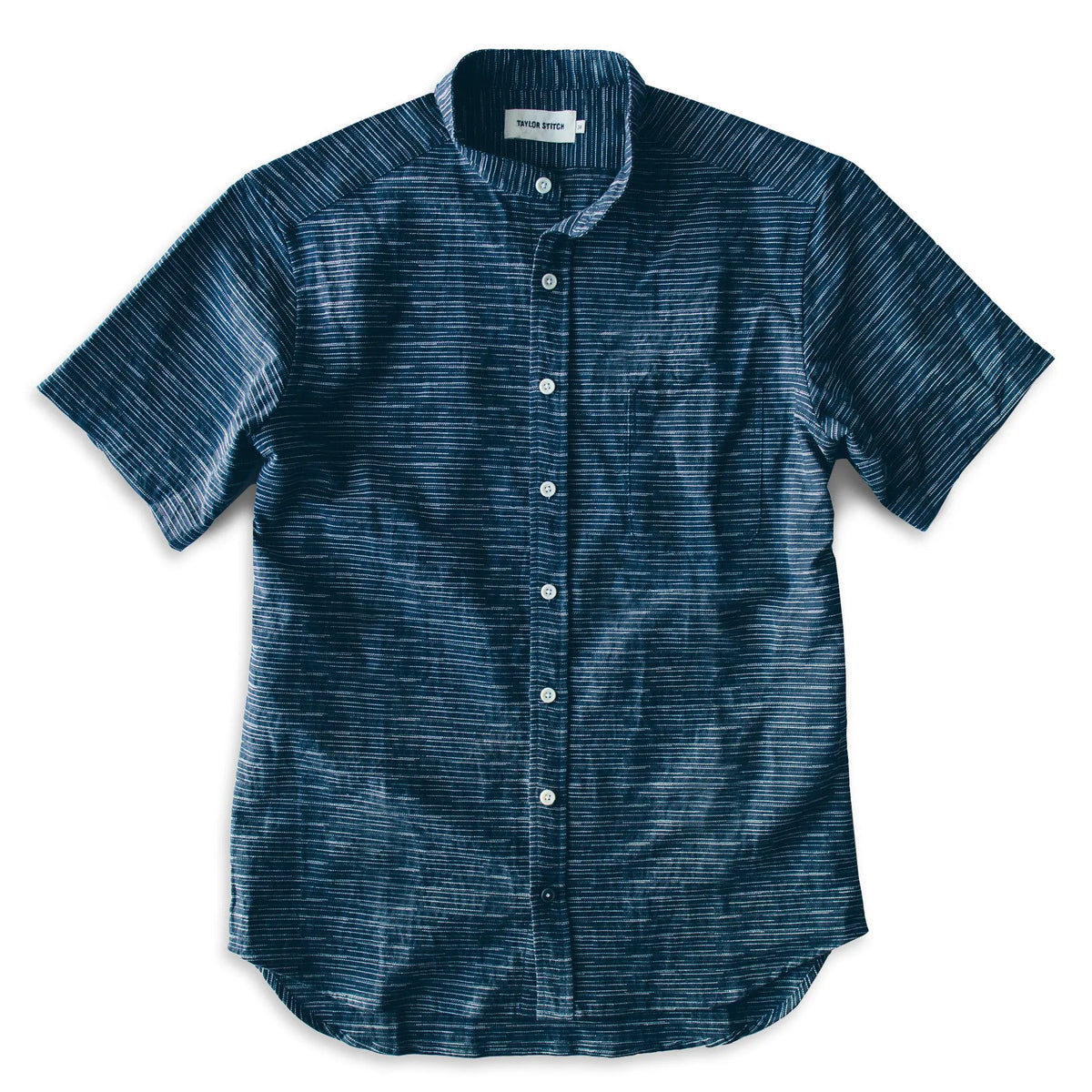 The Short Sleeve Bandit in Navy Slub Stripe