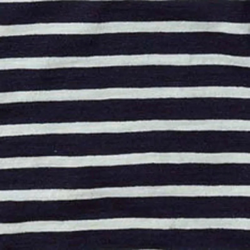 The Organic Cotton Henley in Rinsed Indigo Stripe