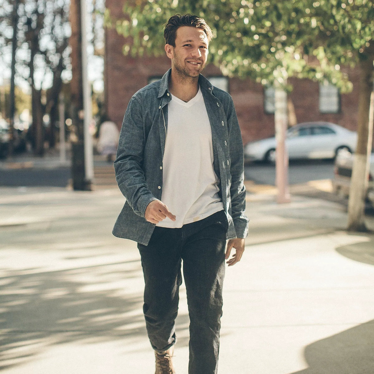 The California in Selvage Confetti Chambray