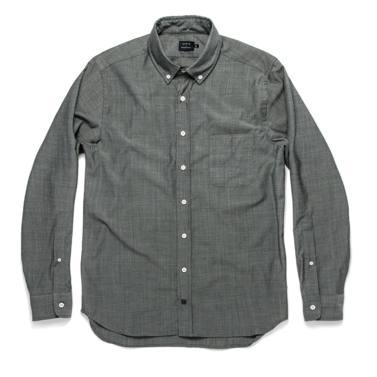 The Merino Jack in Stone Green Chambray