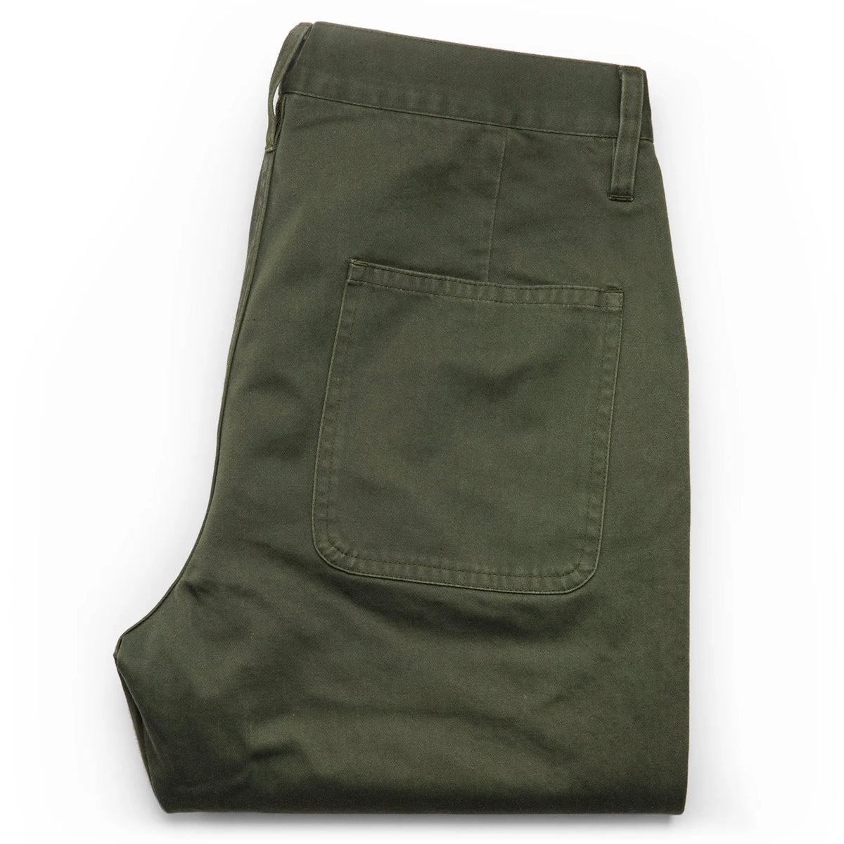 The Camp Pant in Olive Reverse Sateen