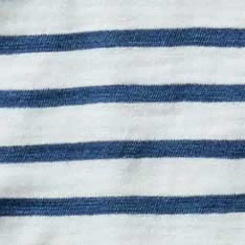 The Organic Cotton Long Sleeve Tee in Indigo Stripe
