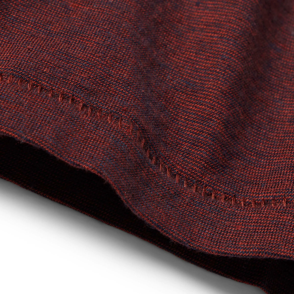 The Cotton Hemp Tee in Rust and Navy Stripe