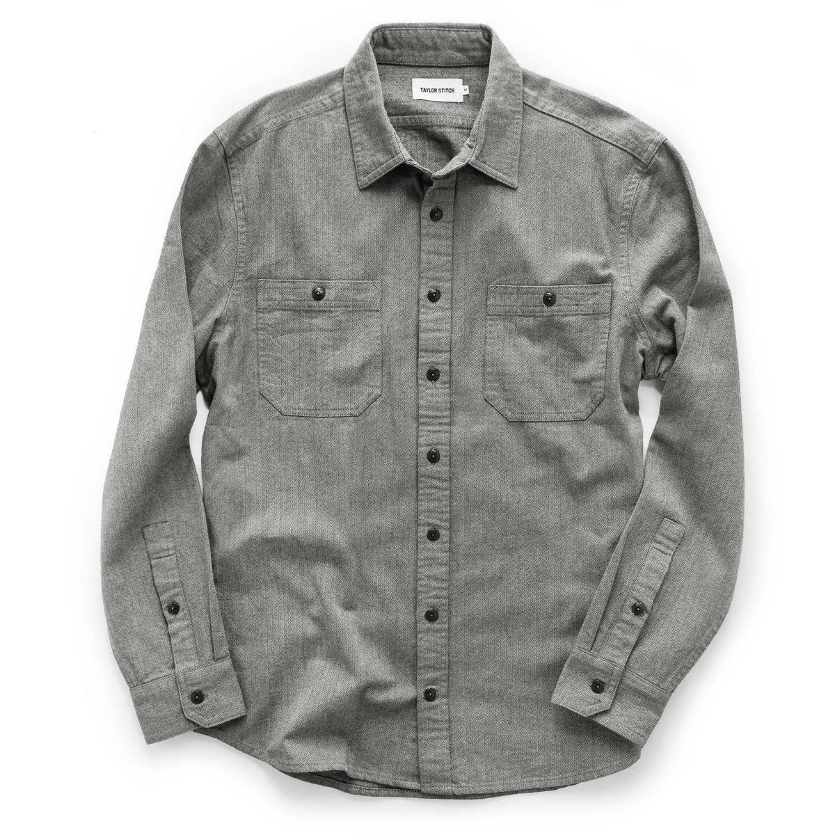 The Utility Shirt in Slate Broken Herringbone