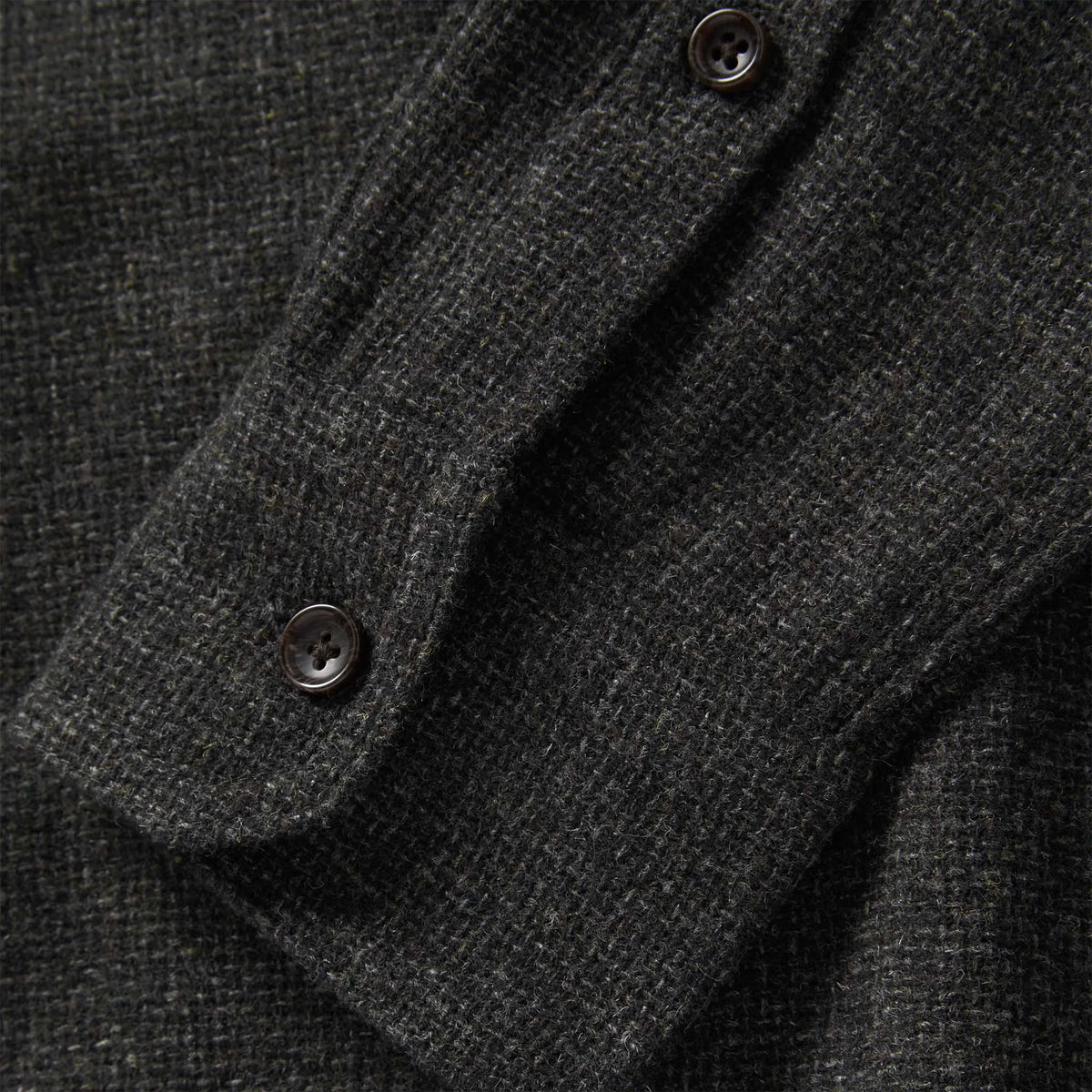 The Service Shirt in Olive Melange Wool