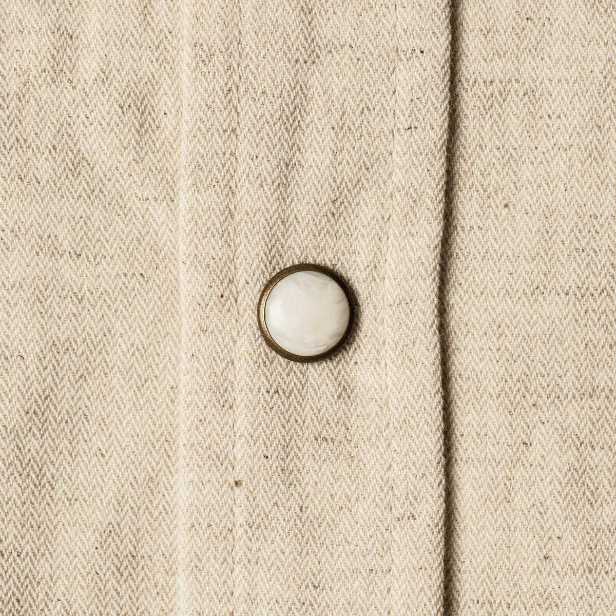The Short Sleeve Western in Natural Herringbone