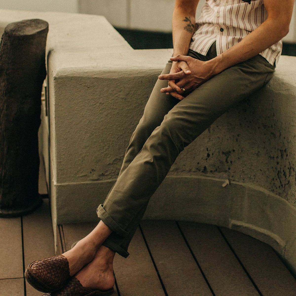 The Slim All Day Pant in Olive Bedford Cord