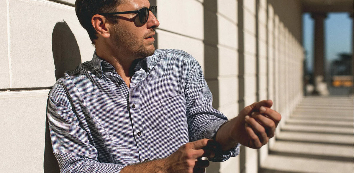 The Jack in Navy Mini Gingham Linen