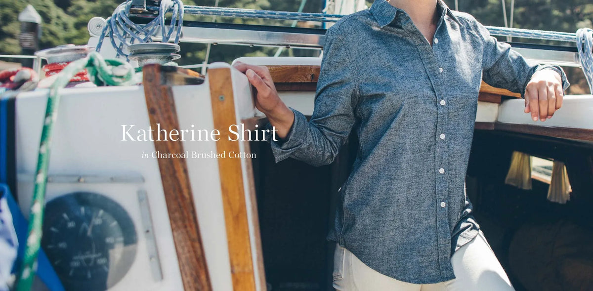 The Katherine in Charcoal Brushed Cotton