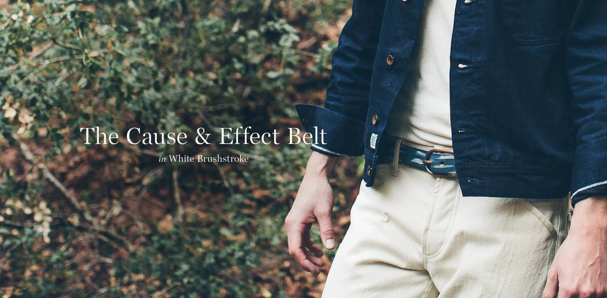 The Cause & Effect Belt in White Brushstroke
