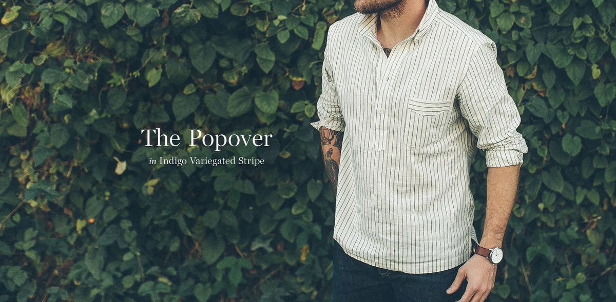 The Popover in Indigo Variegated Stripe
