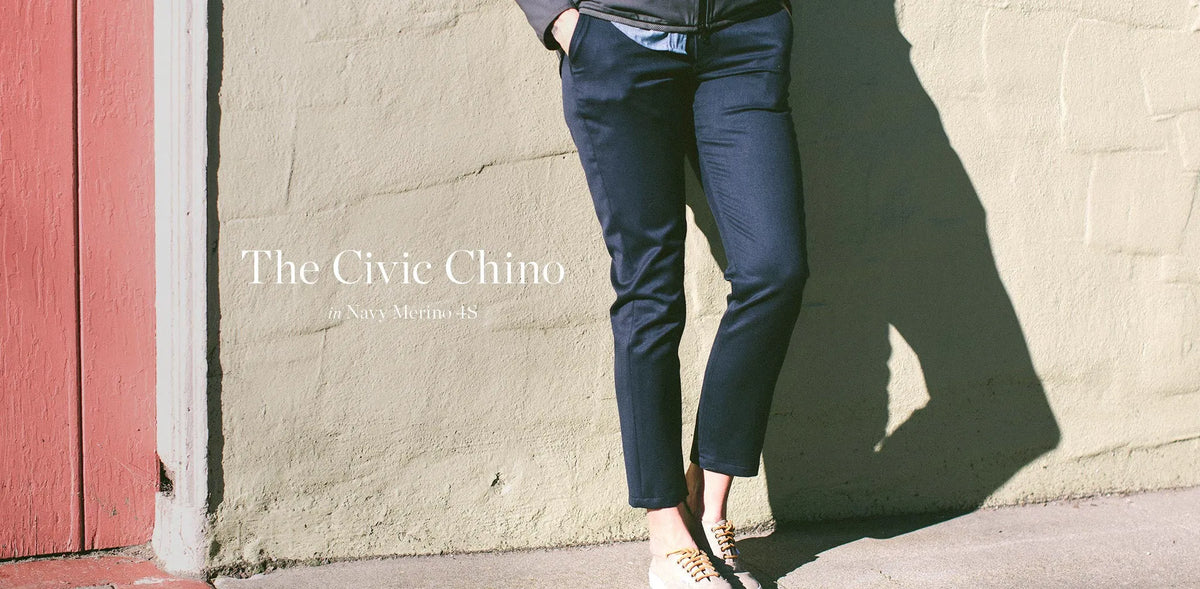 The Civic Chino in Navy Merino 4S