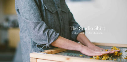 The Studio Shirt in Charcoal Everyday Chambray