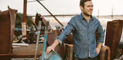 The Utility Shirt in Cone Mills Corded Indigo