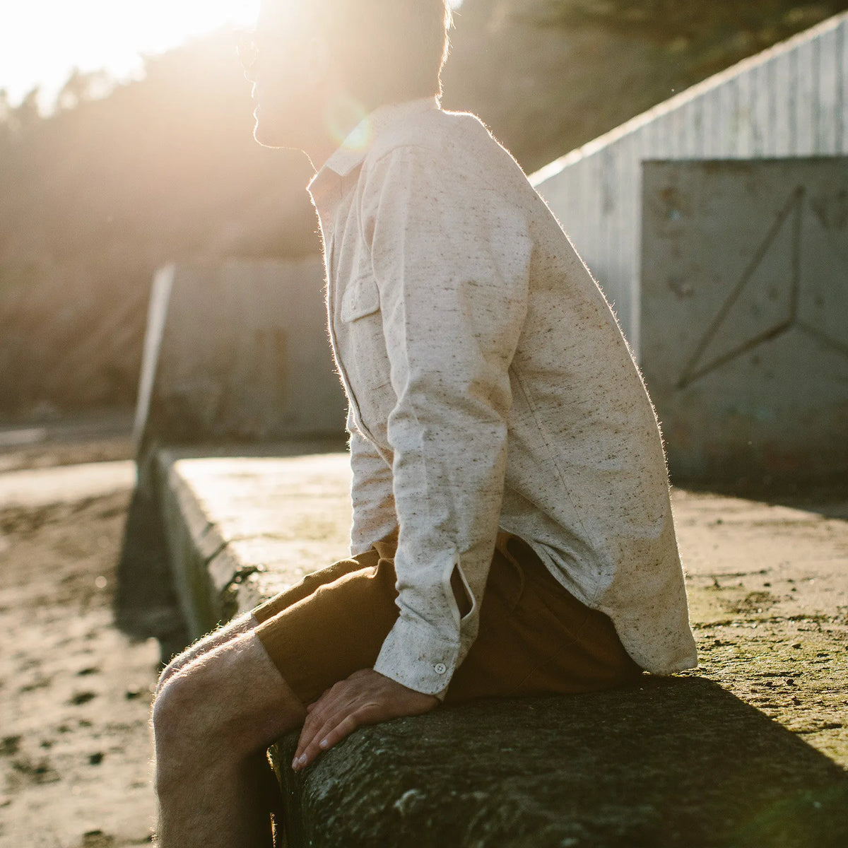 The Sun Down Shirt in Speckled Oatmeal