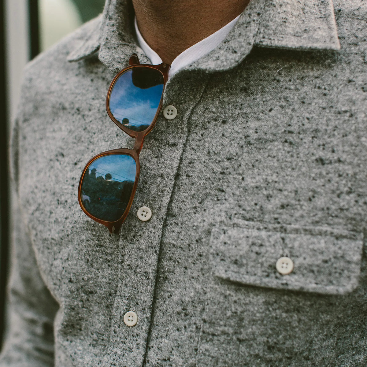The Sun Down Shirt in Speckled Grey