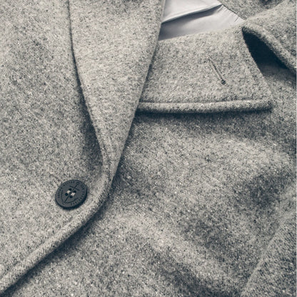 The Mariner Peacoat in Ash Donegal Lambswool