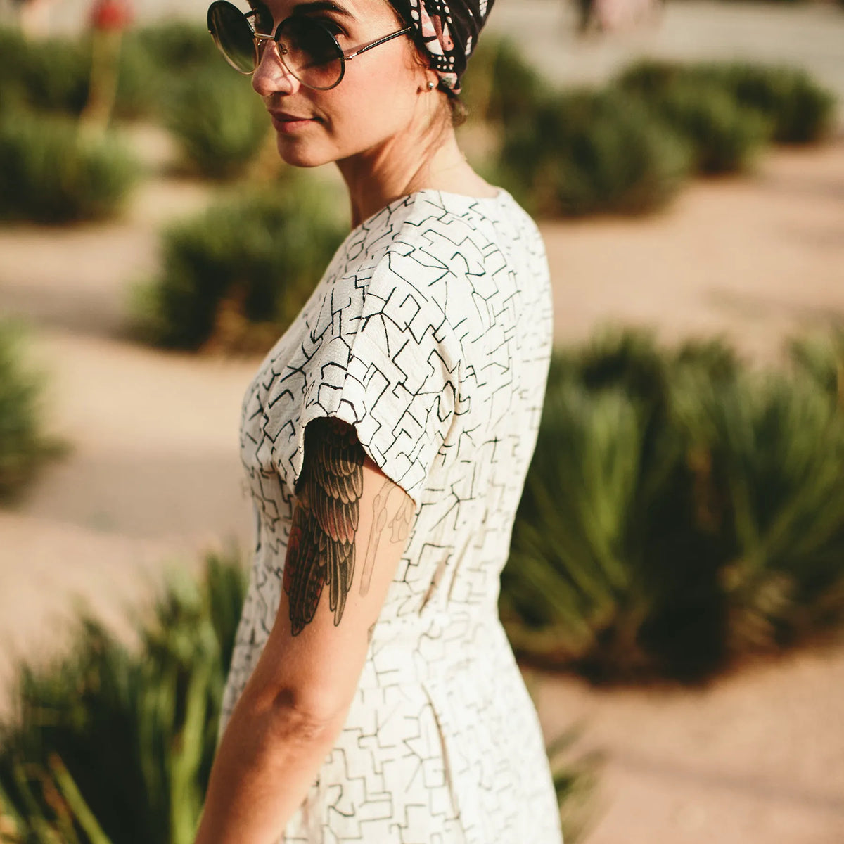 The Emma Dress in Maze Print