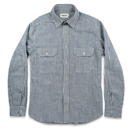 The Chore Shirt in Natural Striped Chambray