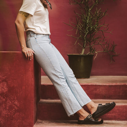 The Rosie Jean in Washed Cone Mills Denim