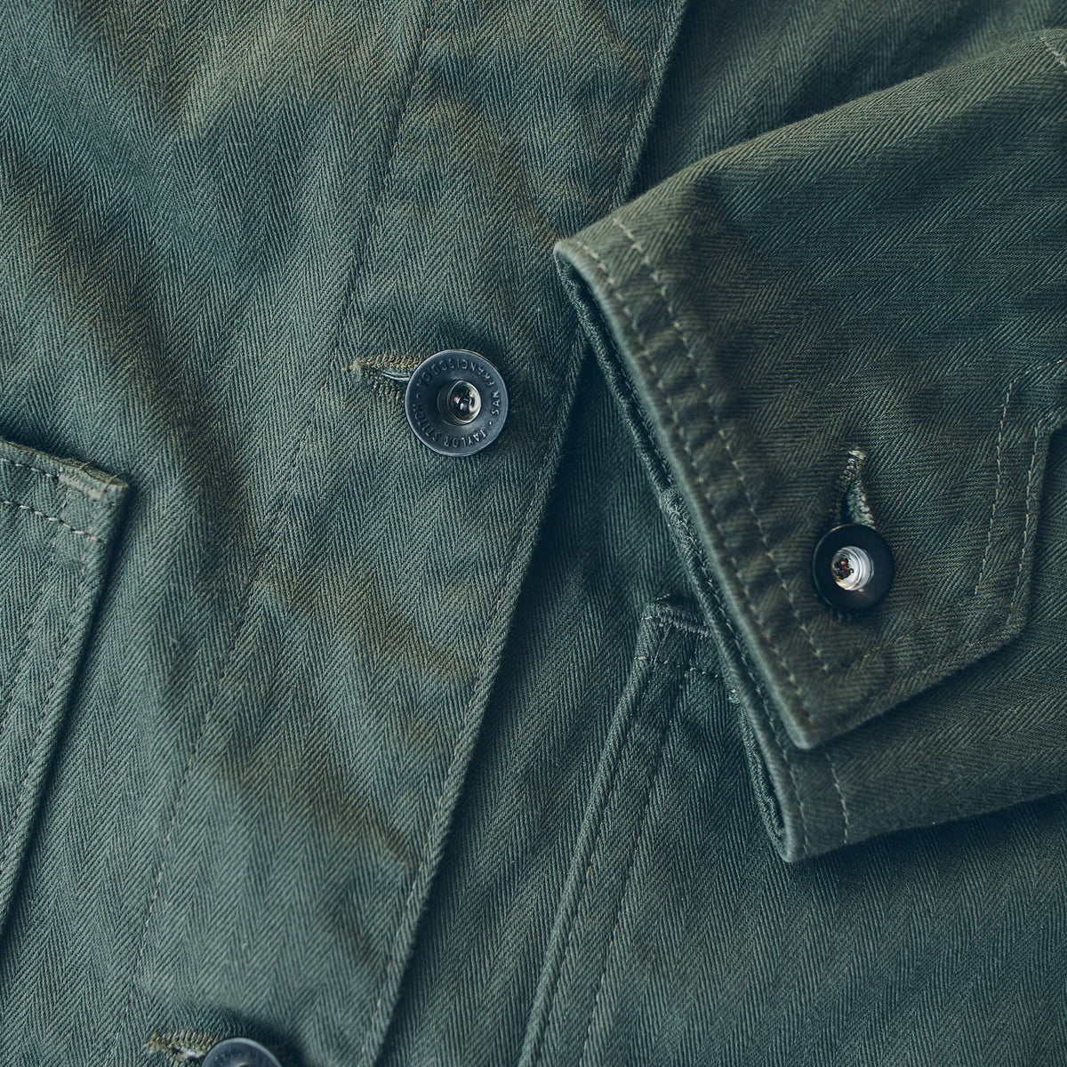The Agnes Jacket in Olive Herringbone