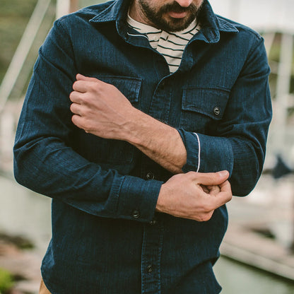 The Maritime Shirt Jacket in Sea Washed Indigo