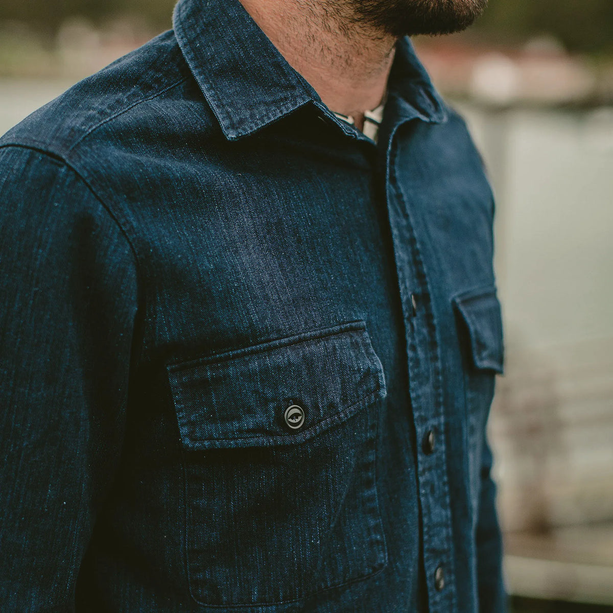 The Maritime Shirt Jacket in Sea Washed Indigo