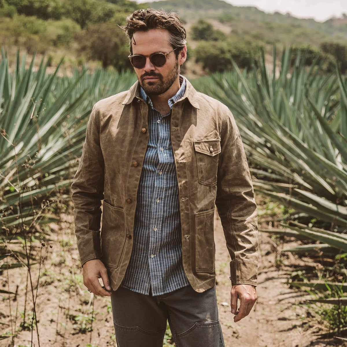 The Project Jacket in Field Tan Beeswaxed Canvas