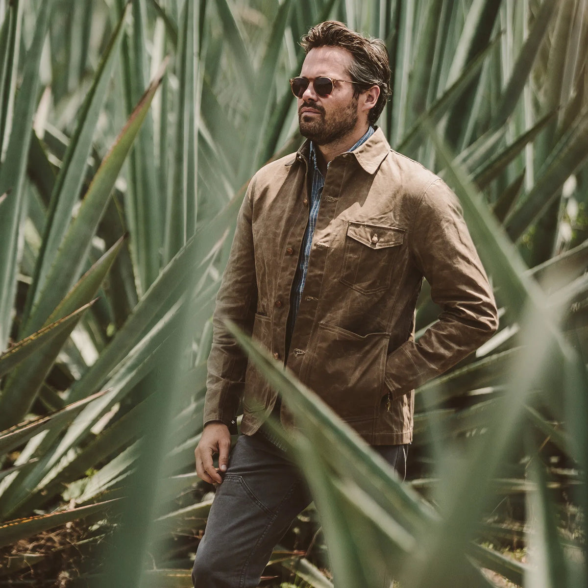 The Project Jacket in Field Tan Beeswaxed Canvas