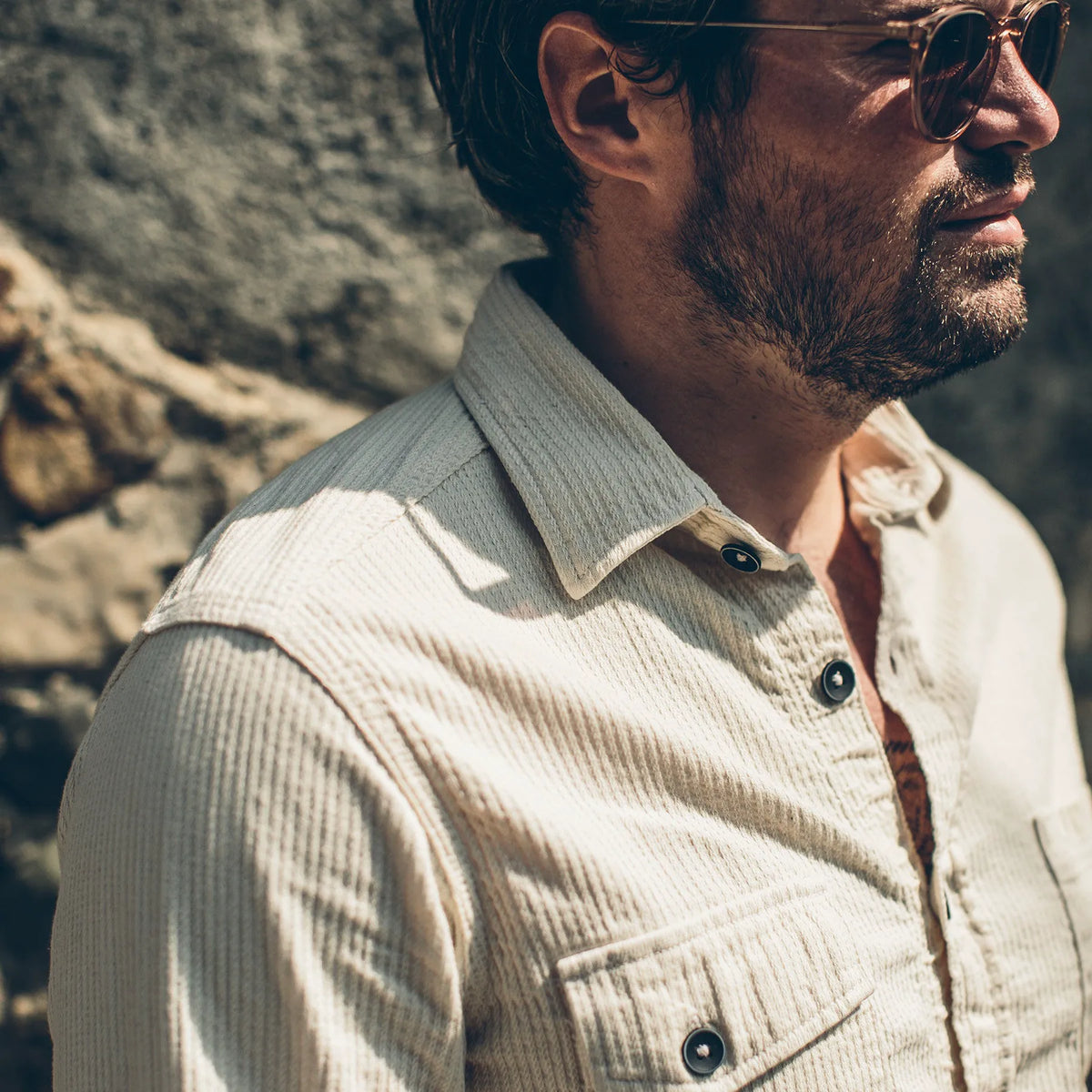 The Utility Shirt in Cone Mills Corded Natural