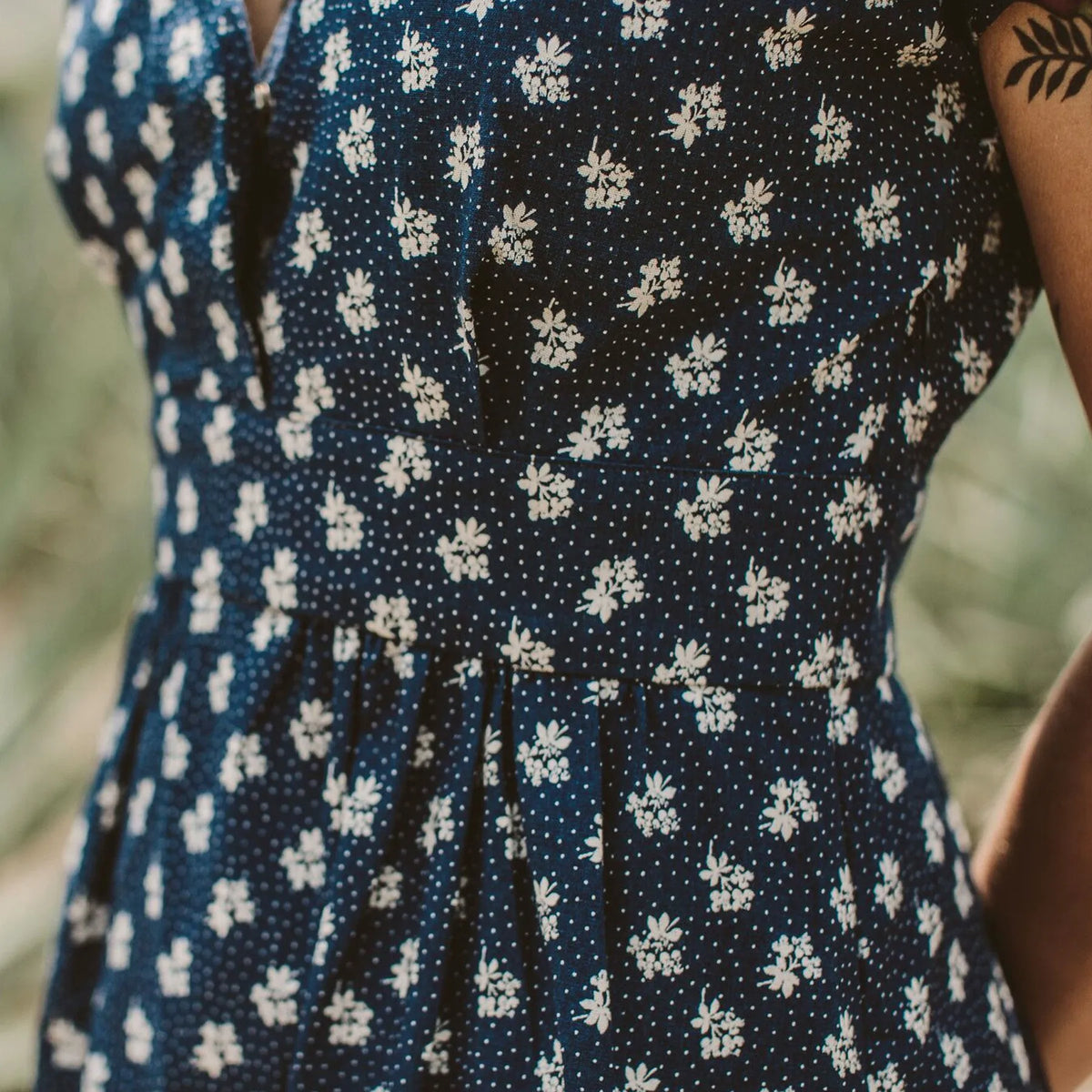 The Emma Dress in Indigo Print