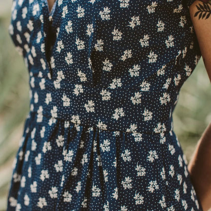 The Emma Dress in Indigo Print
