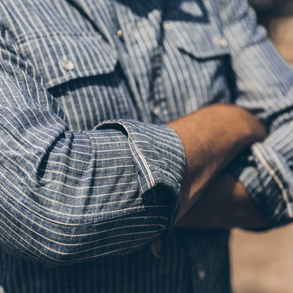 The Chore Shirt in Indigo Striped Chambray