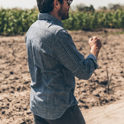 The Chore Shirt in Indigo Striped Chambray