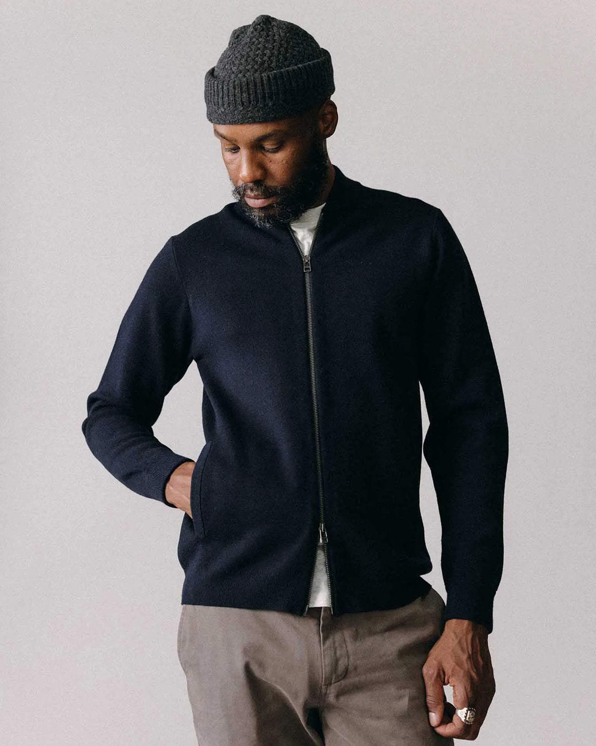 The Portola Bomber in Midnight Merino