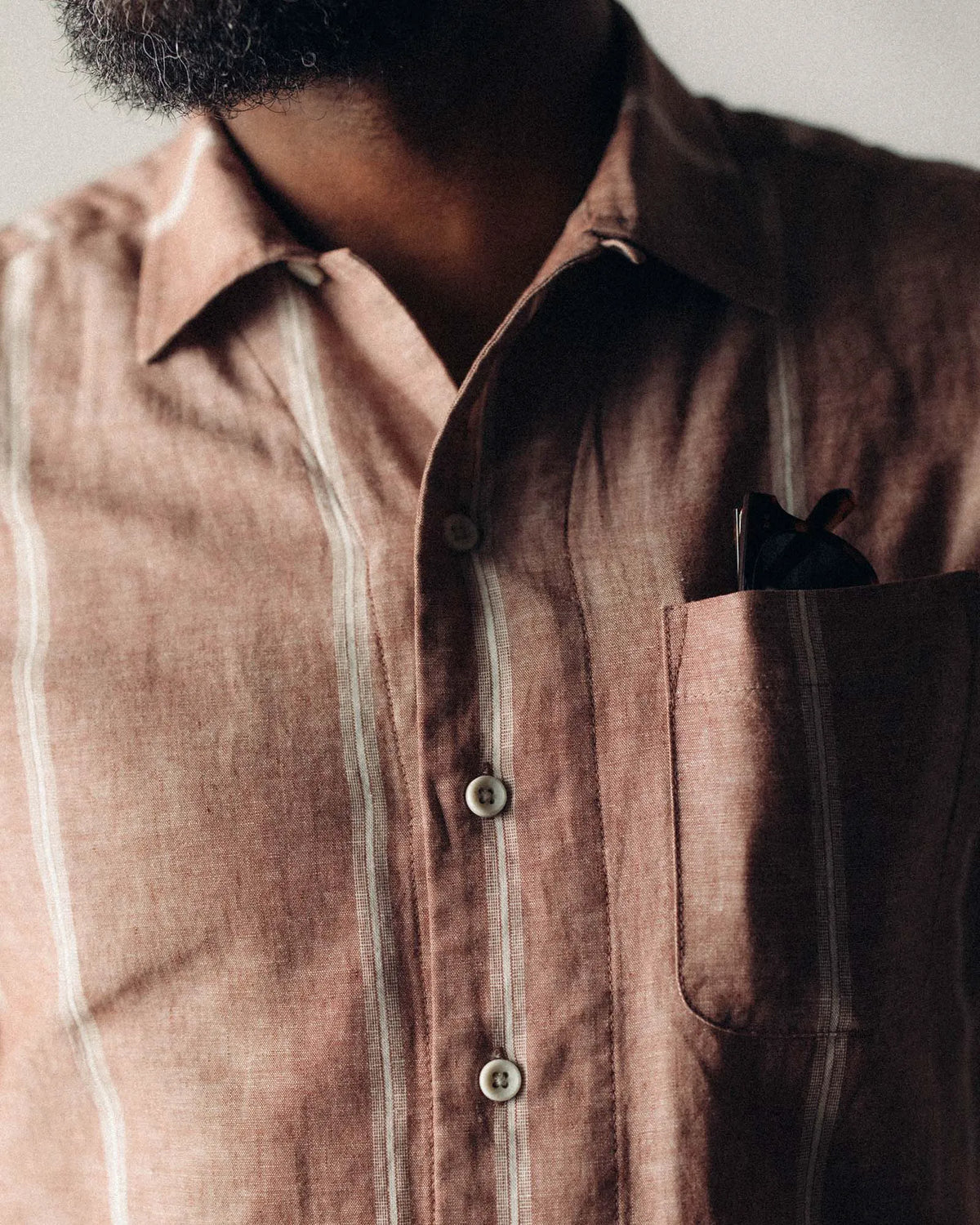 The Hawthorne Shirt in Dried Fig Stripe