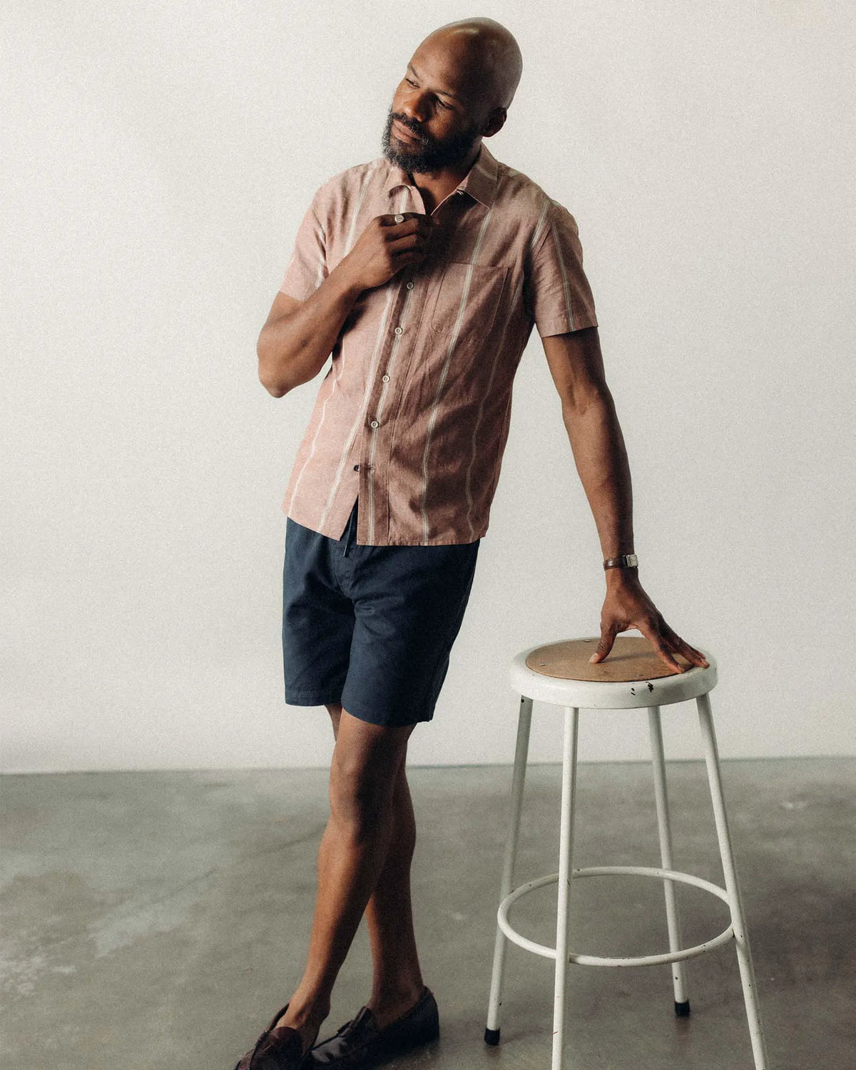 The Hawthorne Shirt in Dried Fig Stripe