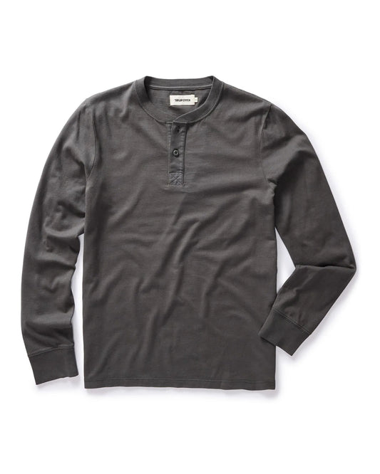 The Organic Cotton Henley in Faded Black
