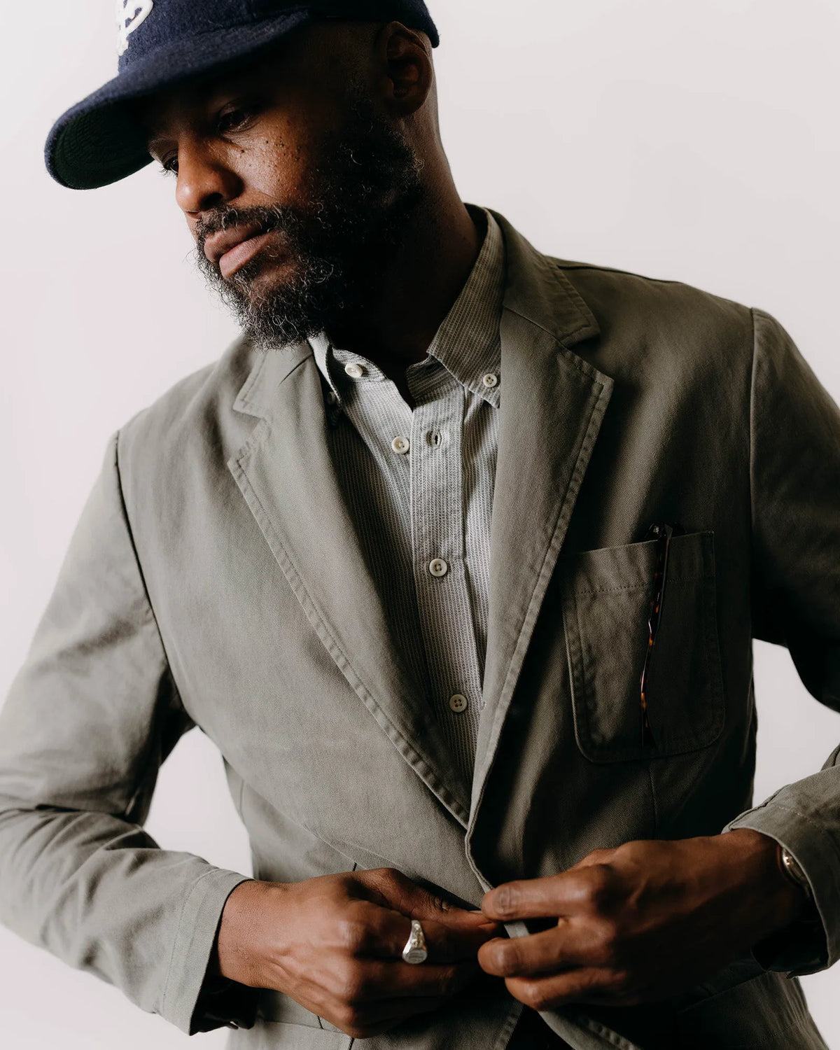 The Foundation Sportcoat in Organic Smoked Olive Twill