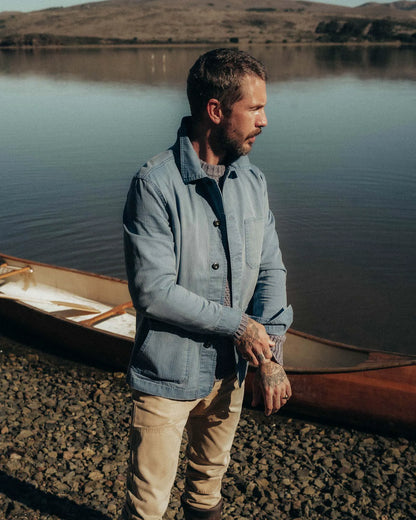 The Ojai Jacket in French Blue Herringbone