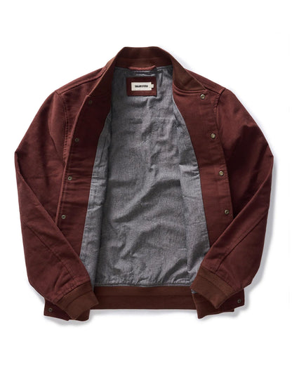 The Campus Jacket in Burgundy Moleskin