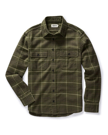 The Ledge Shirt in Olive Plaid