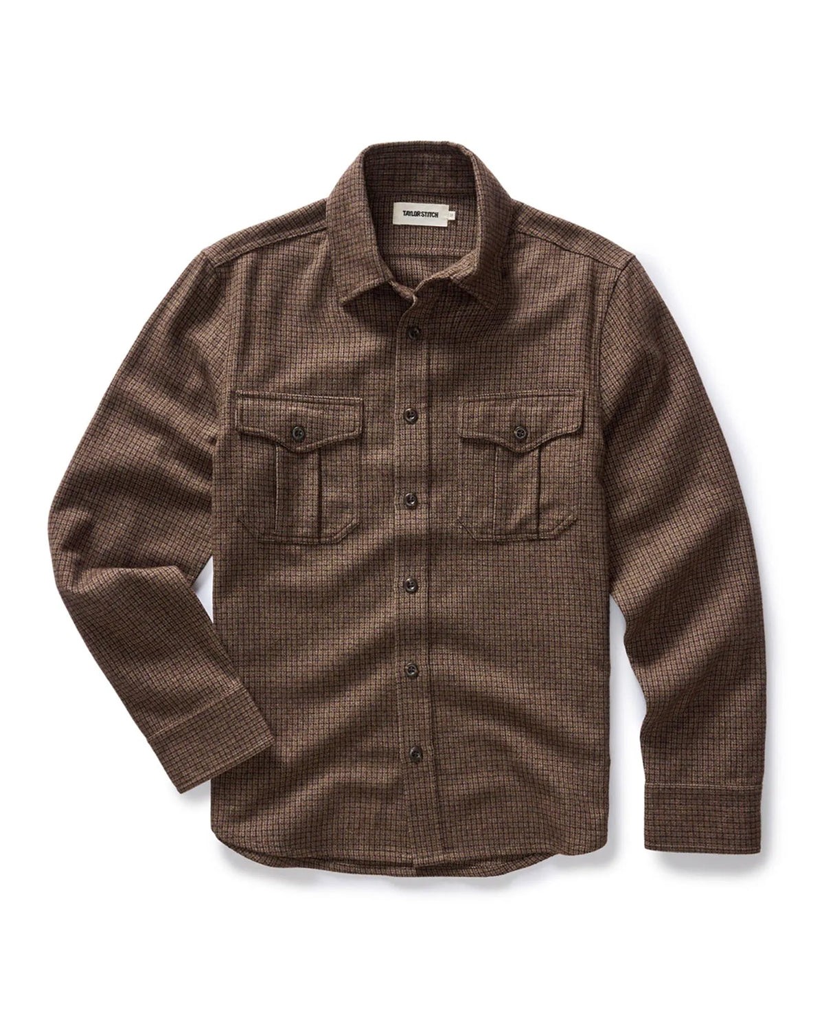 The Saddler Shirt in Burnt Caramel Check Wool