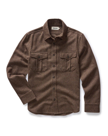 The Saddler Shirt in Burnt Caramel Check Wool