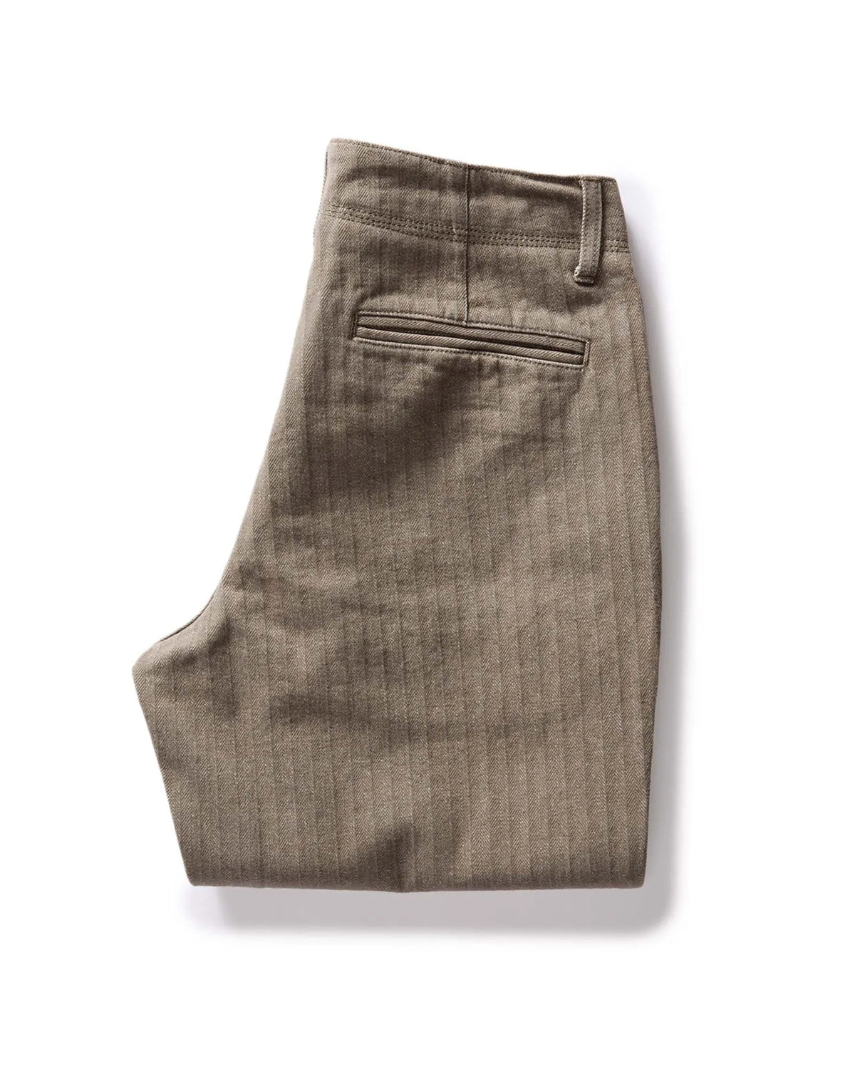 The Morse Pant in Smoked Olive Herringbone